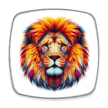 Lion - Square fridge magnet - white - Front