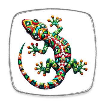 Gecko - Viereckiger Kühlschrankmagnet - Weiß - Vorne