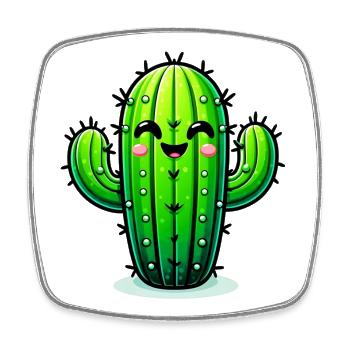 Cactus - Square fridge magnet - white - Front