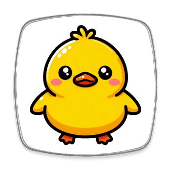 Ente Ente Ente Ente Ente - Viereckiger Kühlschrankmagnet - Weiß - Vorne
