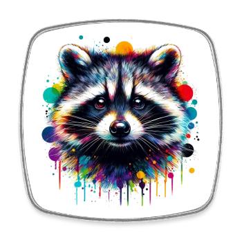Raccoon - Square fridge magnet - white - Front