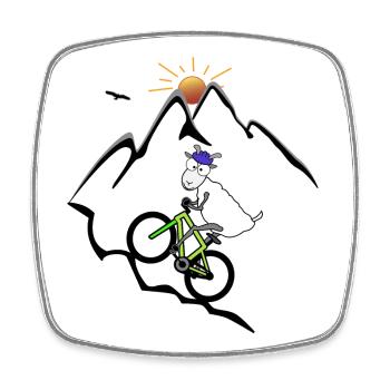 Mountain Bike Goat - Square fridge magnet - white - Front