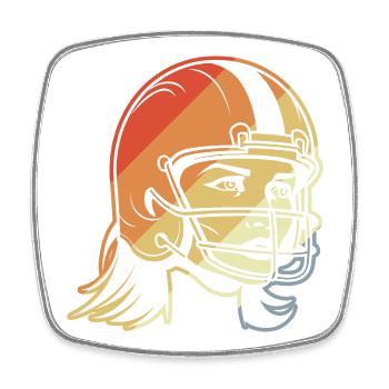 Football Spielerin - Viereckiger Kühlschrankmagnet - Weiß - Vorne