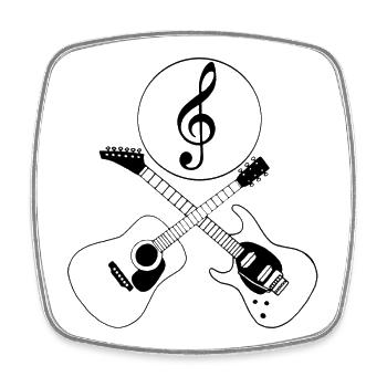 Guitars and music - Square fridge magnet - white - Front