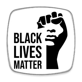 Black Lives Matter - Viereckiger Kühlschrankmagnet - Weiß - Vorne