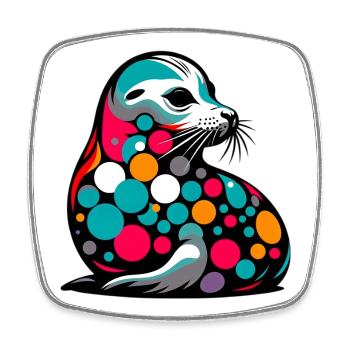 Seal - Square fridge magnet - white - Front