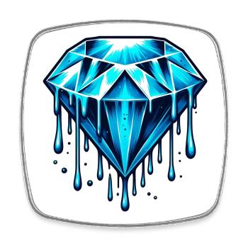 Diamant - Viereckiger Kühlschrankmagnet - Weiß - Vorne