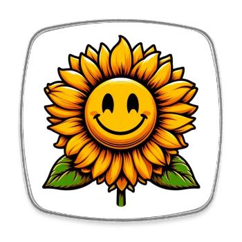 Sunflower - Square fridge magnet - white - Front
