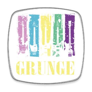 Grunge Guitar Color Pop Rock Vintage Style - Square fridge magnet - white - Front