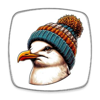 Gull - Square fridge magnet - white - Front