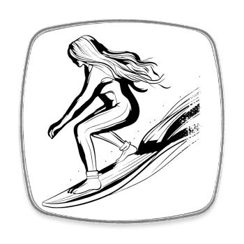 Surfer Girl - Square fridge magnet - white - Front