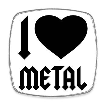 I LOVE METAL - Square fridge magnet - white - Front