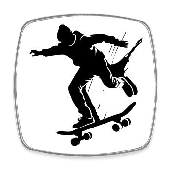 Skateboarders - Square fridge magnet - white - Front