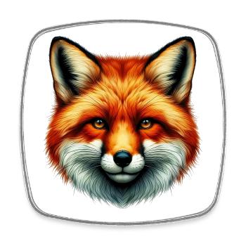 Renard - Magnet carré - blanc - Devant
