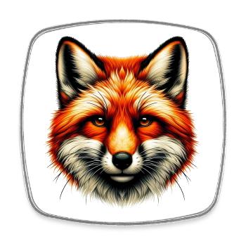 Renard - Magnet carré - blanc - Devant