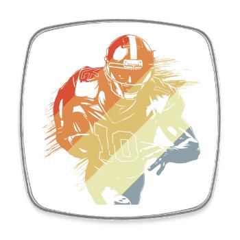 Joueur de football américain vintage - Magnet carré - blanc - Devant