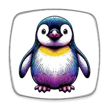 Pingouin - Magnet carré - blanc - Devant