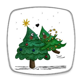 De jolis sapins de Noël - Magnet carré - blanc - Devant
