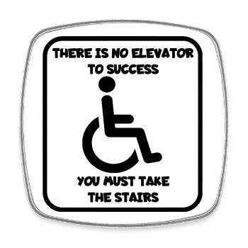 No elevator to success, you can go climbing # - Square fridge magnet - white - Front