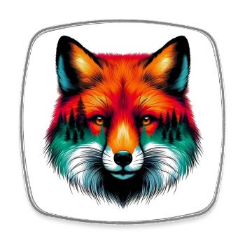 Fuchs - Viereckiger Kühlschrankmagnet - Weiß - Vorne