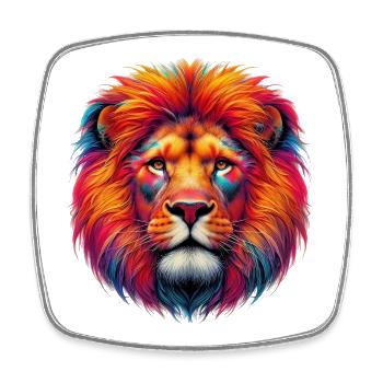 Lion - Square fridge magnet - white - Front