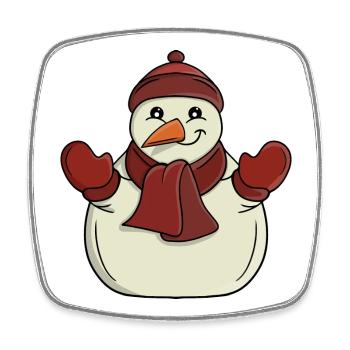 Cute Snowman Winter Season - Square fridge magnet - white - Front