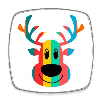 WEIHNACHTEN. FROHE WEIHNACHTEN. FROHE WEIHNACHTEN. WEIHNACHTSMANN - Viereckiger Kühlschrankmagnet - Weiß - Vorne