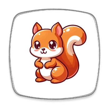 Kawaii Squirrel - Square fridge magnet - white - Front