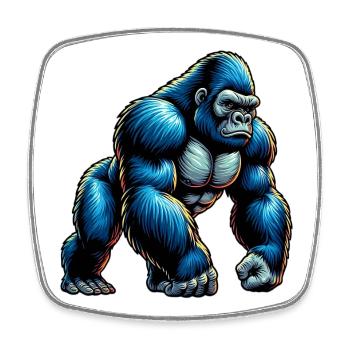 Gorilla - Square fridge magnet - white - Front