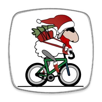 Weihnachten auf dem Fahrrad - Viereckiger Kühlschrankmagnet - Weiß - Vorne