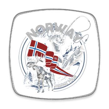 NORWAY FISHING TOUR - Moose - Woman Edition - Viereckiger Kühlschrankmagnet - Weiß - Vorne