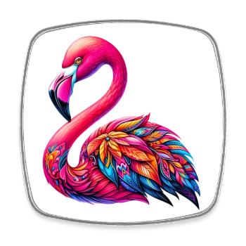 Flamingo - Square fridge magnet - white - Front