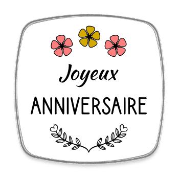 1. 1 AN. 1er ANNIVERSAIRE. ANNIVERSAIRE 1 AN - Magnet carré - blanc - Devant