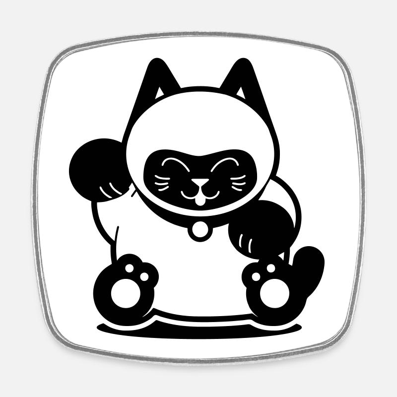 Chat de Siam - Magnet carré - blanc