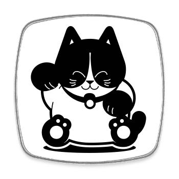 Tuxedo Cat - Viereckiger Kühlschrankmagnet - Weiß - Vorne