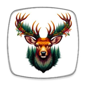 Deer - Square fridge magnet - white - Front