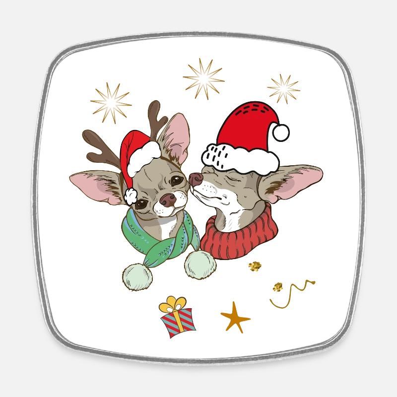 Merry Christmas - Viereckiger Kühlschrankmagnet - Weiß