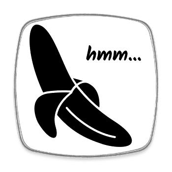 Hmm Lecker Banane Geschenk - Viereckiger Kühlschrankmagnet - Weiß - Vorne