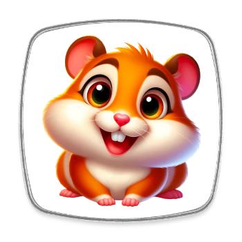 Hamster - Viereckiger Kühlschrankmagnet - Weiß - Vorne