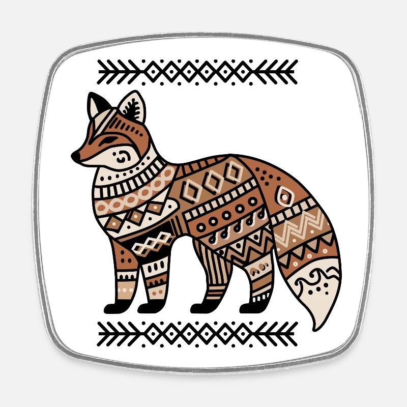 Boho fox : un design élégant pour les amoureux de la nature - Magnet carré - blanc