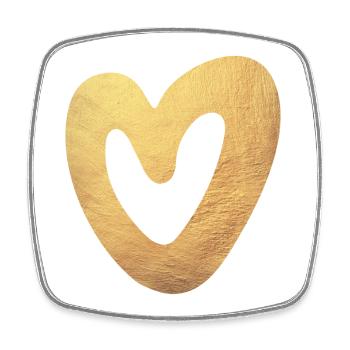 Yoga Coeur Amour Or Noël Symbole Amour Luxe - Magnet carré - blanc - Devant