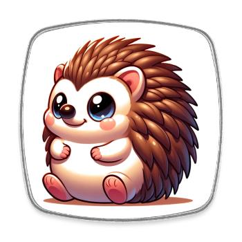 Hedgehog - Square fridge magnet - white - Front
