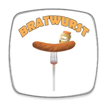 BRATWURST - Viereckiger Kühlschrankmagnet - Weiß - Vorne