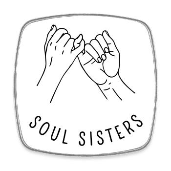 Soul Sisters - Für echte Freundschaft - Viereckiger Kühlschrankmagnet - Weiß - Vorne