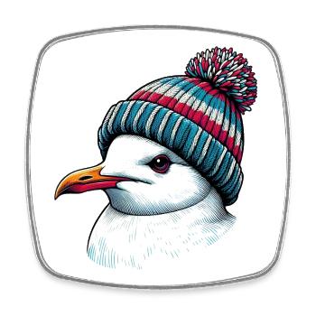 Gull - Square fridge magnet - white - Front