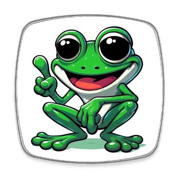 Grenouille - Magnet carré - blanc - Devant