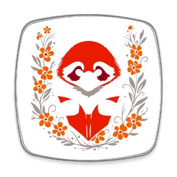 Lesender roter Panda mit Blumen – süßes Design - Viereckiger Kühlschrankmagnet - Weiß - Vorne