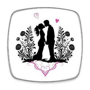 Küssendes Liebespaar Valentinstag Liebe - Viereckiger Kühlschrankmagnet - Weiß - Vorne