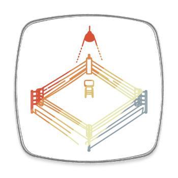 Vintage Boxing Ring Sketch - Square fridge magnet - white - Front
