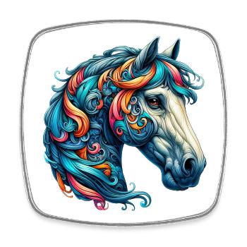 Horse - Square fridge magnet - white - Front